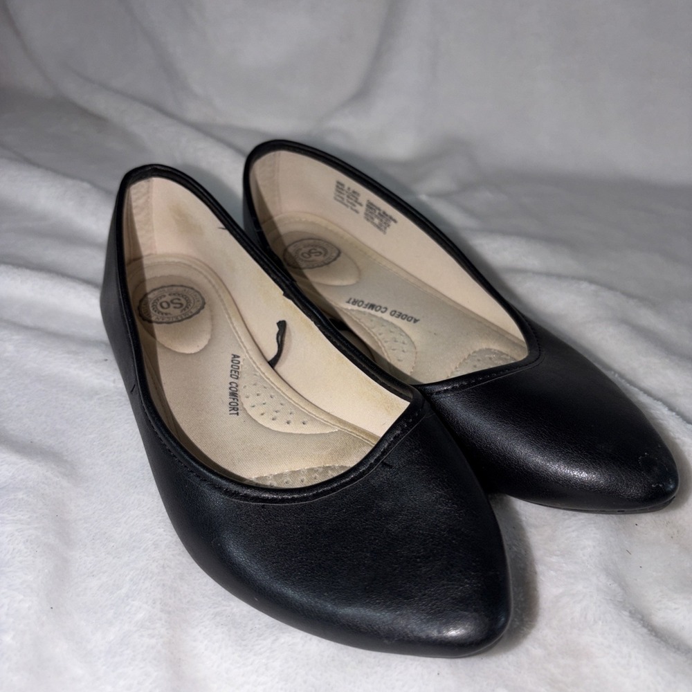 SO Margoo Women's Ballet Flats Black‎ 8 Med Casual Comfort Workwear Minimalist
